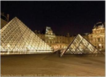 Éclairage des façades du Musée et de la Pyramide du Louvre